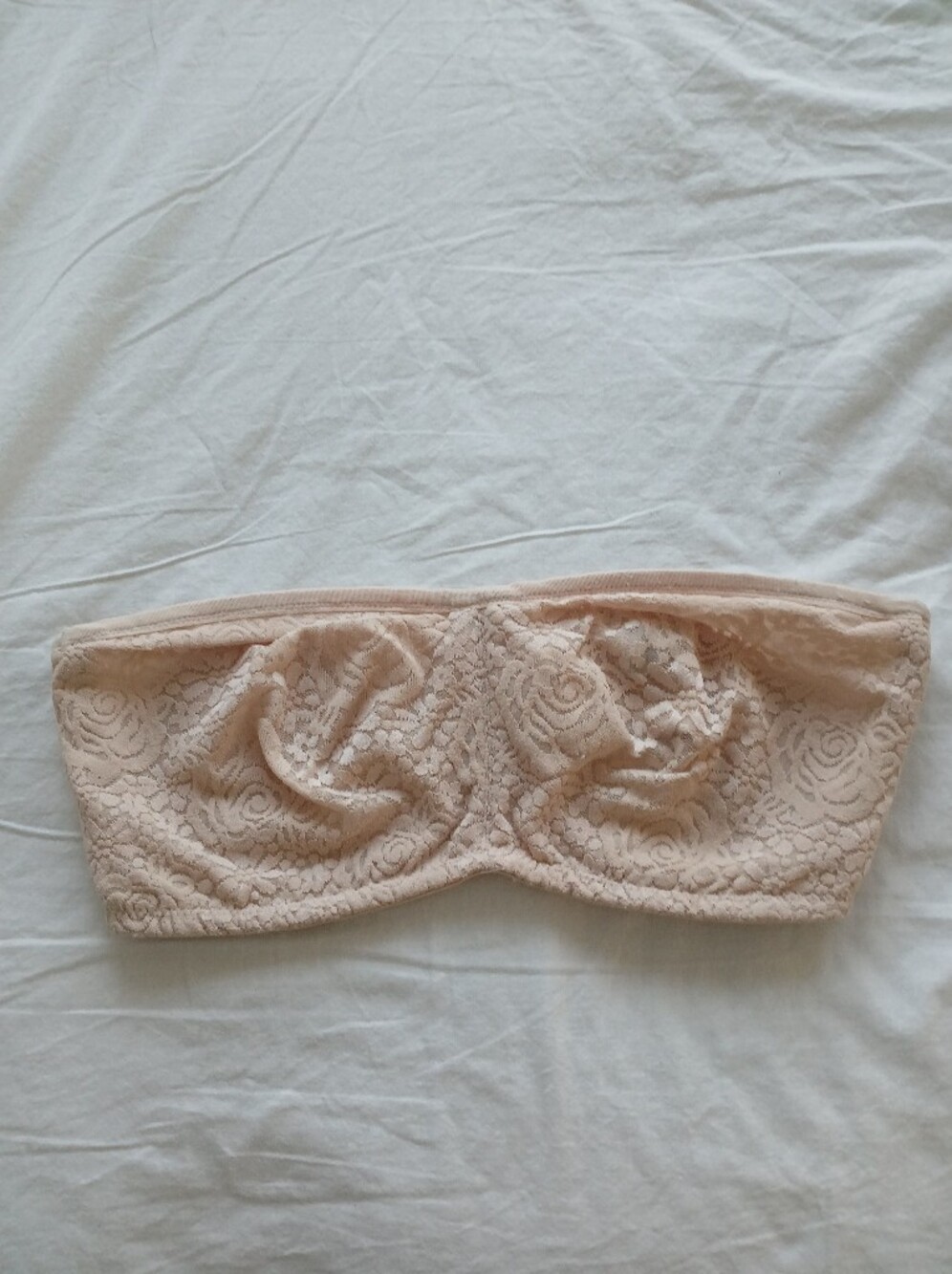 Strapless Lace Bandeau Bra - Nude